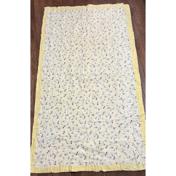 Vintage Handmade Patchwork Baby Quilt Teddy Bears 1940's Damaged READ - Picture 8 of 9